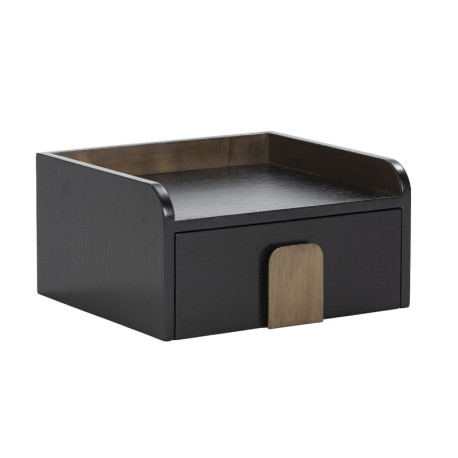 MESITA DE NOCHE 46x41x24 MADERA NEGRO/METAL DORADO