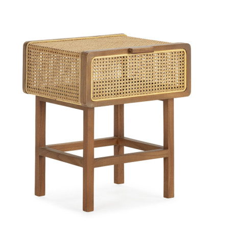 MESITA DE NOCHE 48x43x61 MADERA/RATAN NATURAL