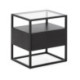 MESITA DE NOCHE 50x40x55 CRISTAL/MADERA NEGRO