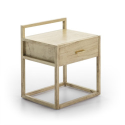 MESITA DE NOCHE 50x40x60 MADERA BLANCO VELADO