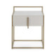 MESITA DE NOCHE 50x40x60 MADERA BLANCO/METAL DORADO