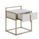 MESITA DE NOCHE 50x40x60 MADERA BLANCO/METAL DORADO