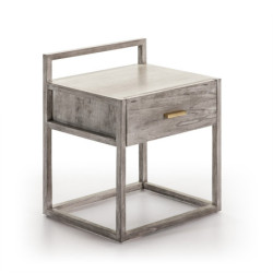 MESITA DE NOCHE 50x40x60 MADERA GRIS VELADO