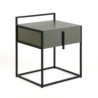 MESITA DE NOCHE 50x40x60 MADERA GRIS/METAL NEGRO