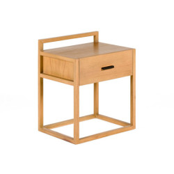 MESITA DE NOCHE 50x40x60 MADERA NATURAL/METAL NEGRO