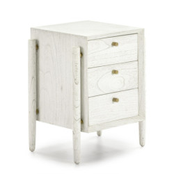 MESITA DE NOCHE 50x40x61 MADERA MINDI BLANCO