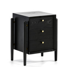MESITA DE NOCHE 50x40x61 MADERA MINDI NEGRO