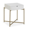 MESITA DE NOCHE 50x40x62 MADERA BLANCO/METAL DORADO