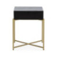 MESITA DE NOCHE 50x40x62 MADERA NEGRO/METAL DORADO