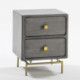 MESITA DE NOCHE 52x44x66 METAL ORO/MADERA MINDI GRIS