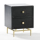 MESITA DE NOCHE 52x44x66 METAL ORO/MADERA MINDI NEGRO