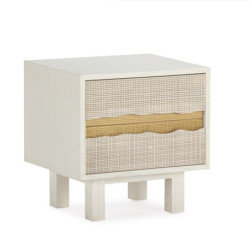 MESITA DE NOCHE 55x40x50 MADERA BLANCO/DORADO