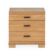 MESITA DE NOCHE 55x40x55 MADERA NATURAL/METAL NEGRO 3 CAJONES