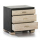 MESITA DE NOCHE 55x40x55 MADERA NEGRO MATE/BLANCO LAVADO 3 CAJONES