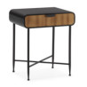 MESITA DE NOCHE 57x42x67 METAL NEGRO/MADERA NEGRO/NATURAL
