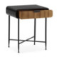 MESITA DE NOCHE 57x42x67 METAL NEGRO/MADERA NEGRO/NATURAL