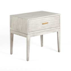 MESITA DE NOCHE 60x40x55 MADERA GRIS VELADO/METAL DORADO