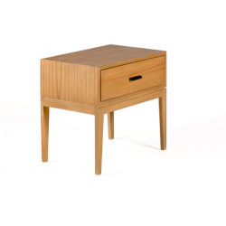 MESITA DE NOCHE 60x40x55 MADERA NATURAL/METAL NEGRO