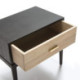 MESITA DE NOCHE 60x40x55 MADERA NEGRO/NATURAL CON PATINA GRIS