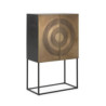 MUEBLE BAR 81x43x137 METAL DORADO/NEGRO
