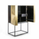MUEBLE BAR 91x56x152 MADERA DORADO/NEGRO/METAL NEGRO