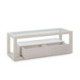 MUEBLE TV 120x45x45 CRISTAL/MADERA BLANCO 2 CAJONES