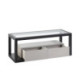 MUEBLE TV 120x45x45 CRISTAL/MADERA NEGRO/PATINA GRIS
