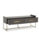 MUEBLE TV 140x45x55 MADERA MINDI GRIS/METAL DORADO
