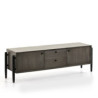 MUEBLE TV 160x40x50 MADERA MINDI GRIS/NEGRO