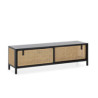 MUEBLE TV 160x42x48 MADERA NEGRO/RATAN NATURAL