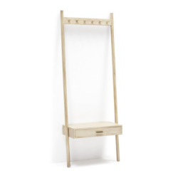 PERCHERO 73x36x190 MADERA BLANCO VELADO 1 CAJON