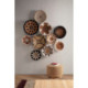 PLATO DECORATIVO 50x50x2 HIERBA MARINA NATURAL/BLANCO