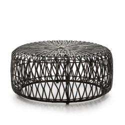 PUFF 89x89x38 MIMBRE MARRON/MIEL