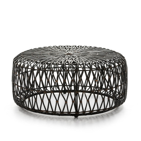 PUFF 89x89x38 MIMBRE MARRON/MIEL