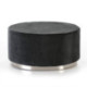 PUFF 90x90x45 TERCIOPELO NEGRO/METAL PLATEADO