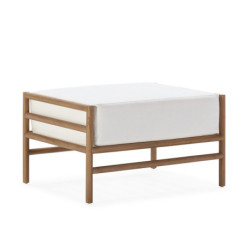 REPOSAPIES 78x60x44 MADERA TECA/TELA BLANCO