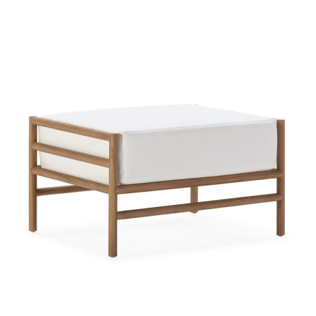 REPOSAPIES 78x60x44 MADERA TECA/TELA BLANCO