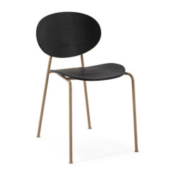 SILLA 42x51x78 METAL DORADO/ABS NEGRO