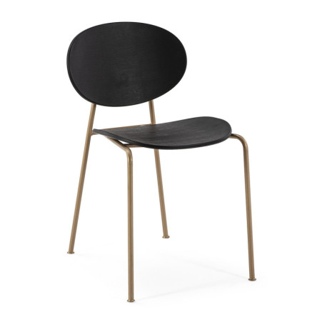 SILLA 42x51x78 METAL DORADO/ABS NEGRO