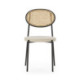 SILLA 44x53x83 METAL NEGRO/RATAN NATURAL/TELA SAN REMO 903 BLANCO