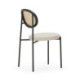 SILLA 44x53x83 METAL NEGRO/RATAN NATURAL/TELA SAN REMO 903 BLANCO