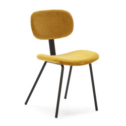 SILLA 46x60x82 METAL NEGRO/TERCIOPELO AMARILLO