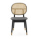 SILLA 47x54x86 MADERA NEGRO/POLIPIEL XH23B NEGRO/RATTAN NATURAL/METAL DORADO