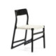 SILLA 48x50x77 MADERA NEGRO/TELA BLANCO
