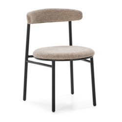 SILLA 48x54x73 METAL NEGRO/TELA SAN REMO-100 BEIGE