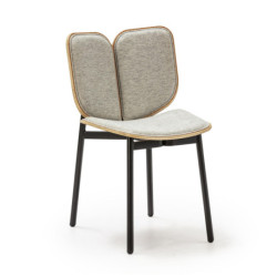 SILLA 48x54x80 TELA/MADERA/METAL NEGRO