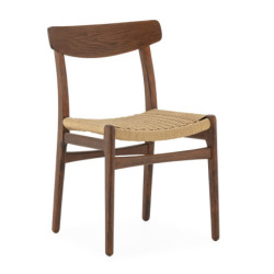 SILLA 50x50x77 MADERA MARRON NOGAL/CUERDA NATURAL