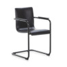 SILLA 50x50x84 METAL NEGRO/POLIPIEL NEGRO