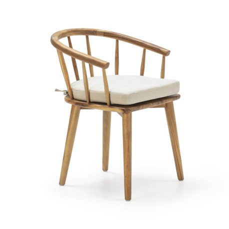 SILLA 52X52X79 MADERA TECA CON COJIN
