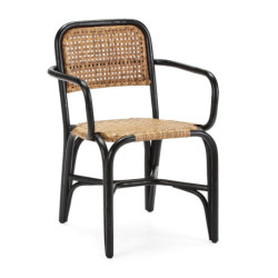 SILLA 54x58x81 MIMBRE NATURAL/NEGRO